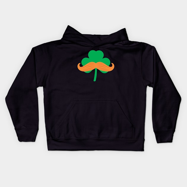 Shamrock Mustache Kids Hoodie by creativecurly